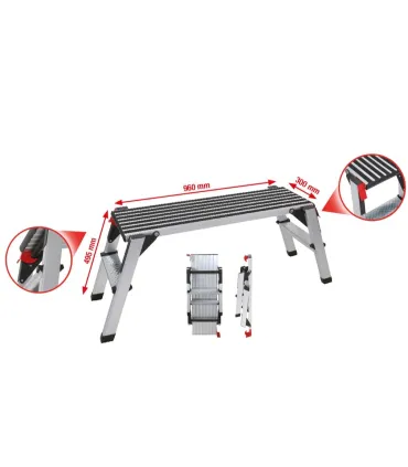 PLATAFORMA TRABAJO ALUMINIO ALTO 450 x LARGO 1000