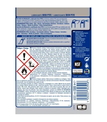 WD-40 Specialist Lubricante Seco PTFE 400ml Doble Acción