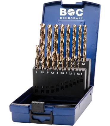 JUEGO 19 BROCAS DIN338N HSSE COBALTO 1-10x 0,5mm