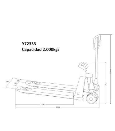 TRANSPALETA PESADORA DIGITAL 2000KG