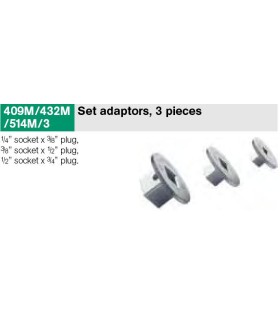 JUEGO 3 ACOPLAMIENTOS VASOS 1/4-3/8-1/2-3/4 STAHWILLE