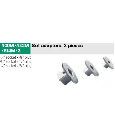 JUEGO 3 ACOPLAMIENTOS VASOS 1/4-3/8-1/2-3/4 STAHWILLE