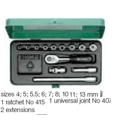 JUEGO LLAVES VASOS HEX+ACCS 1/4" REF.40/9/4 STAHLWILLE