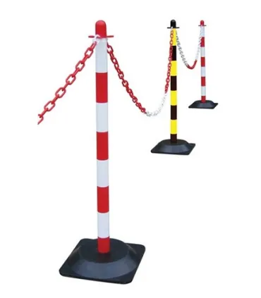 BASE + COLUMNA SOPORTE CADENA PLASTICO AMARILLO + NEGRO