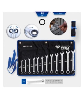 JUEGO 12 LL.MIXTA CARRACA 8 a 19mm BRILLIANT TOOLS