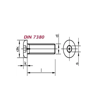 M16X50 TORNILLO ALLEN CAB.BAJA DIN 6912 8.8 NEGRO