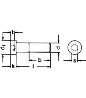 M3X20 TORNILLO ALLEN CAB.BAJA DIN 6912 8.8 NEGRO