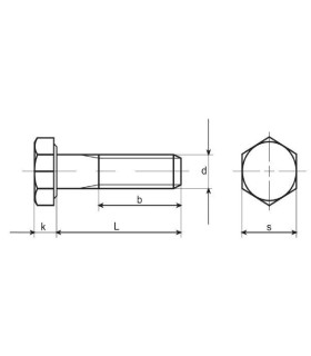 M12X160 TORNILLO HEXAGONAL DIN 931 10.9 ZINCADO