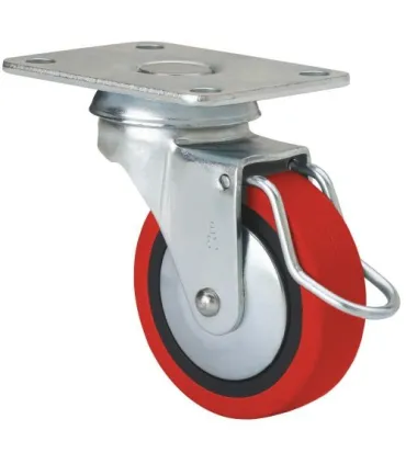 RUEDA POLIU.GIR. C/PLETINA + FRENO 60mmALEX  2-2569