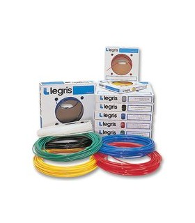 Estuche dispensador con 25 metros de tubo Nylon Ø2x4mm. Color Natural, blanco translúcido.