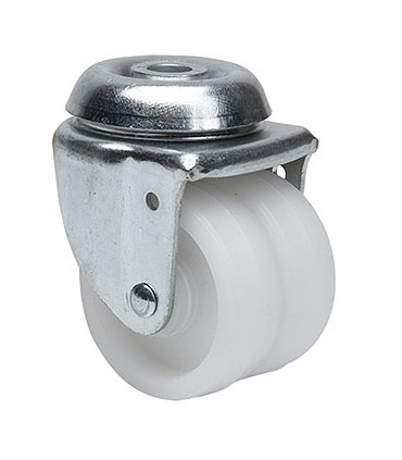 RUEDA DOBLE NYL.BLANCO 50mm 50Kg