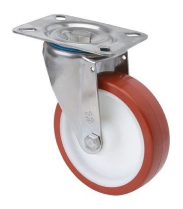 RUEDA GIRAT. 10ZVI100-POL POLIURET.INOX ALEX 2-2418