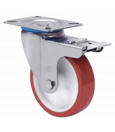 RUEDA GIRAT. 10ZVLIFD80-POL INOX FRENO ALEX 2-2428