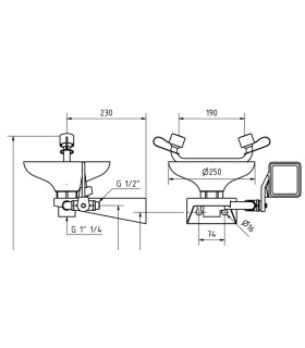 LAVAOJOS EMERGENCIA MURAL PVC REF.2210