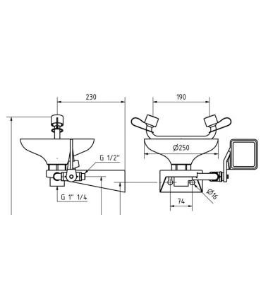 LAVAOJOS EMERGENCIA MURAL PVC REF.2210