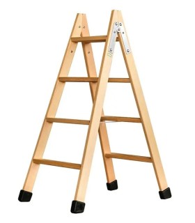 ESCALERA 4 PELD.TIJERA MADERA 1m C/TACOS