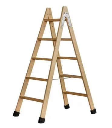 ESCALERA 5 PELD.TIJERA MADERA 1,25m C/TACOS