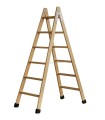 ESCALERA 6 PELD.TIJERA MADERA 1,50m C/TACOS