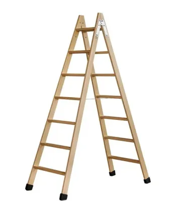 ESCALERA 7 PELD.TIJERA MADERA 1,75m C/TACOS
