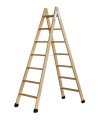 ESCALERA 7 PELD.TIJERA MADERA 1,75m C/TACOS