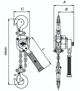POLIPASTO A PALANCA LIGERO GAYNER 250KG 1 Metro PMP-L