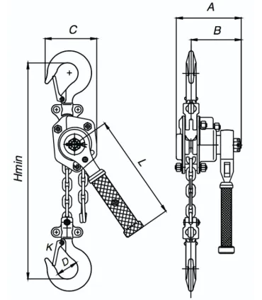POLIPASTO A PALANCA LIGERO GAYNER 250KG 1 Metro PMP-L