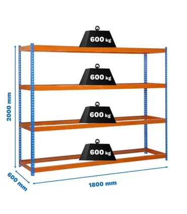KIT ESTANTERIA SIMONTALLER ST1806-3 2000x1800x600 cap. 600kg