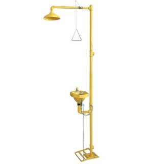 DUCHA Y LAVAOJOS COLUMNA CON PEDAL