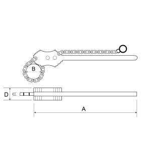 LLAVE DE CADENA REVERSIBLE 12"-Ø400mm L 1300mm Peso 20kg
