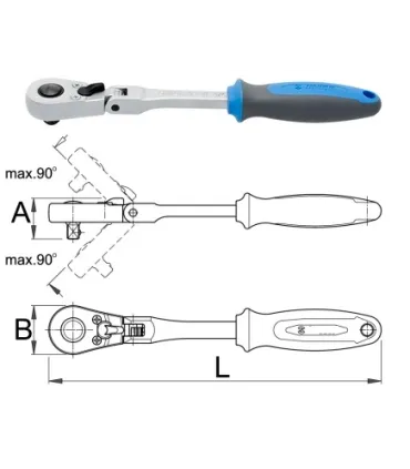 LLAVE CARRACA CABEZAL ARTICULABLE 1/2"