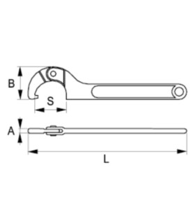 LLAVE GANCHO ART. 80-120mm PIVOTE FIJO (2"-4.3/4)