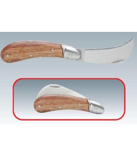 NAVAJA PLEGABLE CUCHILLA CURVA MANGO MADERA