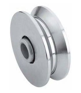 POLEA RUEDA GUIA PUERTA C/ROD 100X26 E-16 Canal Angular "V"