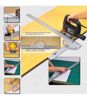 TRANSPORTADOR ANGULOS C/REGLA 770mm 0-160º