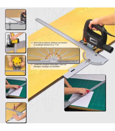 TRANSPORTADOR ANGULOS C/REGLA 770mm 0-160º