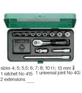 JUEGO LLAVES VASOS HEX+ACCS 1/4" REF.40/9/4 STAHLWILLE