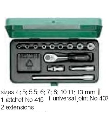 JUEGO LLAVES VASOS HEX+ACCS 1/4" REF.40/9/4 STAHLWILLE