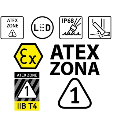 LINTERNA LED BL.C/PULSADOR ATEX AMARILLA ( PX2 ) 2AAA