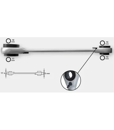 LLAVE CARRACA 4 EN 1 10x13x17x19