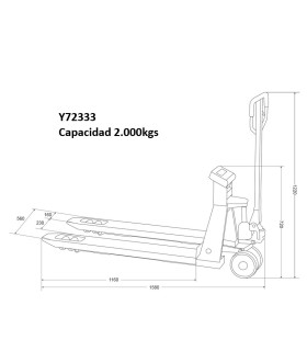 TRANSPALETA PESADORA DIGITAL 2000KG