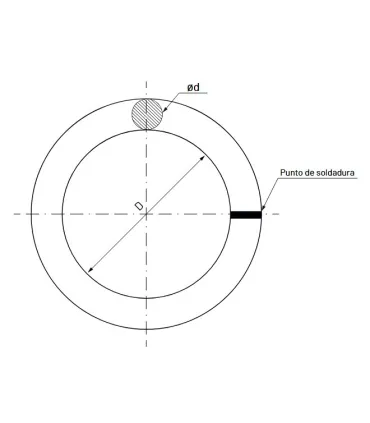 ANILLA SOLDADA ZINC INT. Ø 70 x7mm WLL60kg