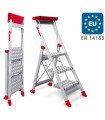 ESCALERA PROF. ALU. 3 PELDAÑOS ANCHOS PLEGABLE