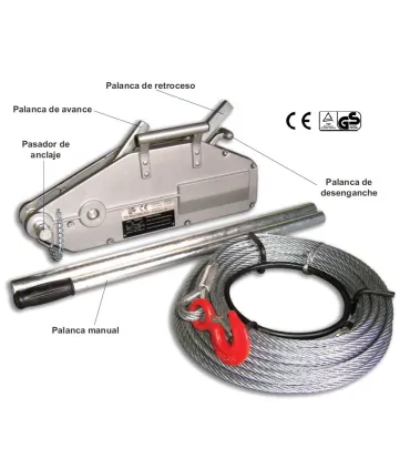 TENSOR CABLE ECO 800KG CON 20MTS DE CABLE