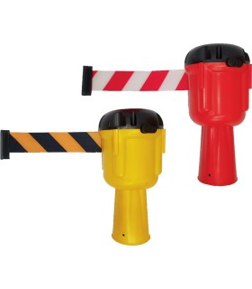 CARCASA RETRACTIL D150 CON 9M CINTA BLANCO / ROJO