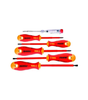 JUEGO 5+1 DESTORNILLADORES 1000V FELO-GEL CON BUSCAPOLOS