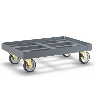 PLATAFORMA RUEDAS GAVETAS EURO 600X400 GRIS PLASTICA