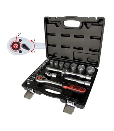 JUEGO 20 VASOS (10-32)+CARRACA 1/2+ACCESORIOS