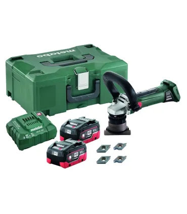 BISELADORA METALES METABO KFM18LTX CON 2 BATERIAS 5,5Ah. MÁX.45º-3MM