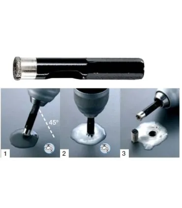 CORONA DIAMANTE CON AGUA Ø 20mm Mango hex 1/4"