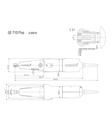 METABO AMOLADORA RECTA LARGA GE710 10.000-30.500 rpm